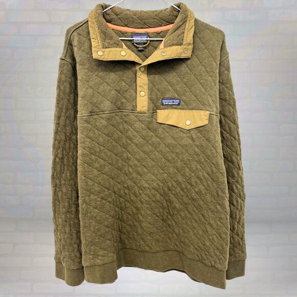 Vintage Patagonia Snap-T Fleece Pullover Organic Cotton Brown Tan Unisex Large - Picture 1 of 4